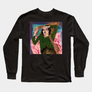 Woman in the Green Blouse Long Sleeve T-Shirt